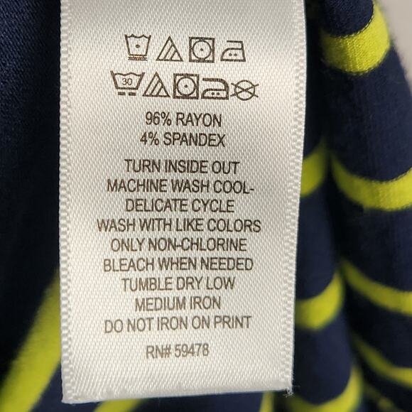 Dakini Athletic Dress Women’s SZ LG Blue/Lime Striped Stretch Twist Back Detail - Picture 13 of 14